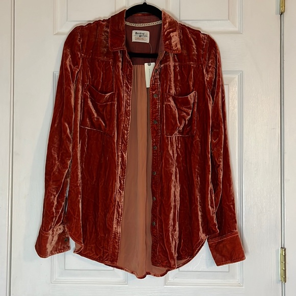 Anthropologie Tops - Crushed velvet top